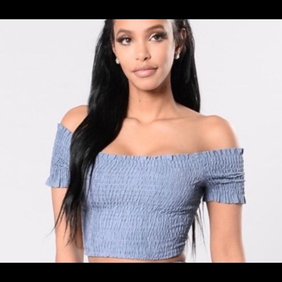 Fashion Nova Tops - cute blue crop top